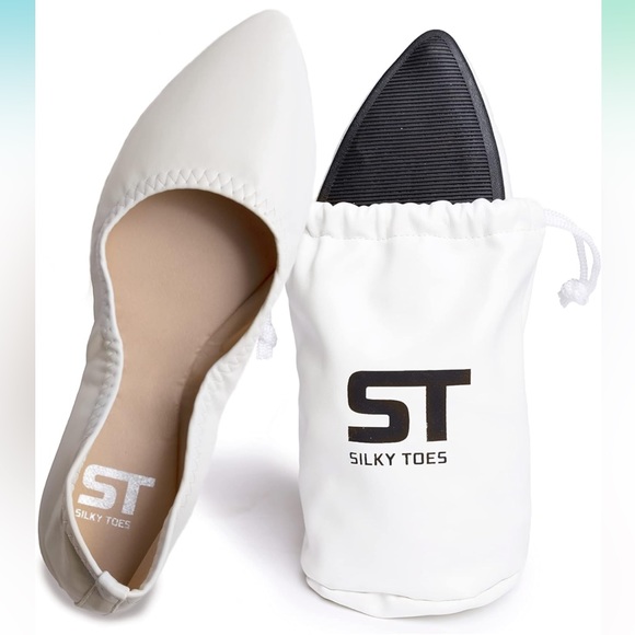 Silky Toes Shoes - NWT Silky Toes Foldable Ballet Flats Shoes White Size 6